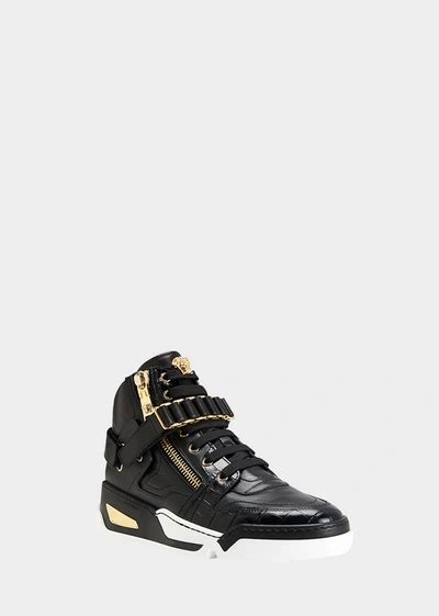 teni versace|versace zipped high top sneakers.